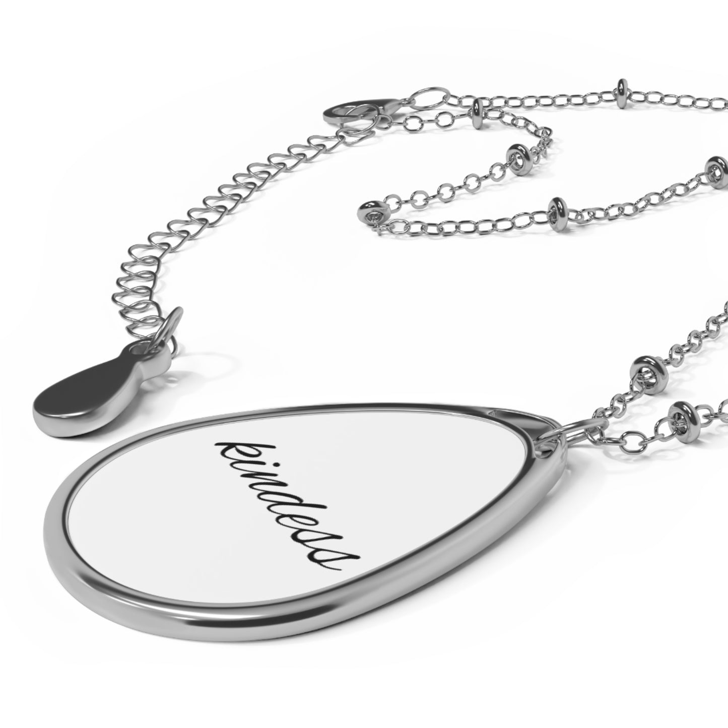 Kindness Oval Necklace, Inspirational Jewelry, Gift for Her, Everyday Wear, Minimalist Pendant, Thoughtful Keepsake