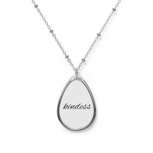 Kindness Oval Necklace, Inspirational Jewelry, Gift for Her, Everyday Wear, Minimalist Pendant, Thoughtful Keepsake