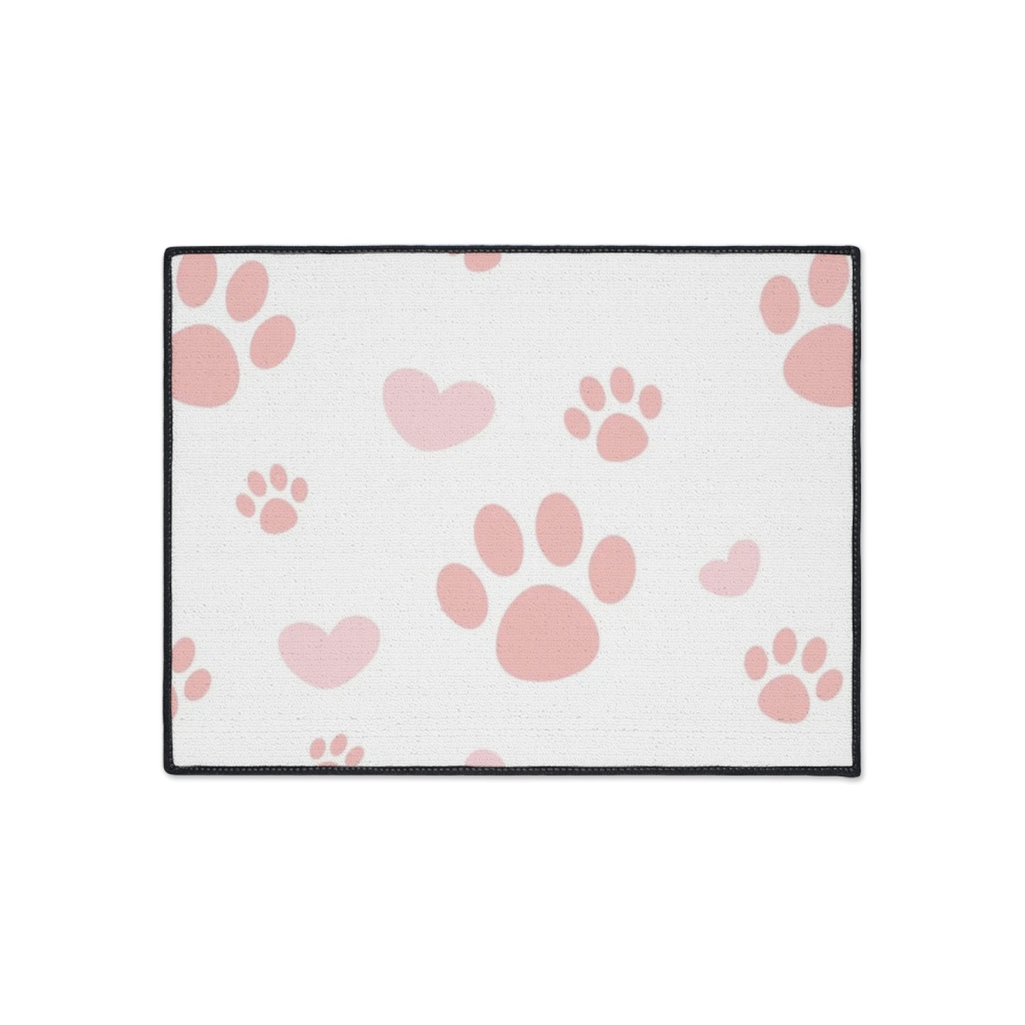 Pet Lover's Heavy Duty Floor Mat - Cute Paw Print Design, Dog/Cat Home Decor, Indoor/Outdoor Use, Pet Gifts, Heart Design
