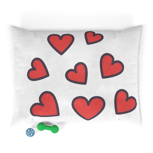 Heartfelt Pet Bed - Cozy Dog Bed, Cat Bed, Valentine’s Gift, Heart Print Pet Mat, Cute Pet Bedding